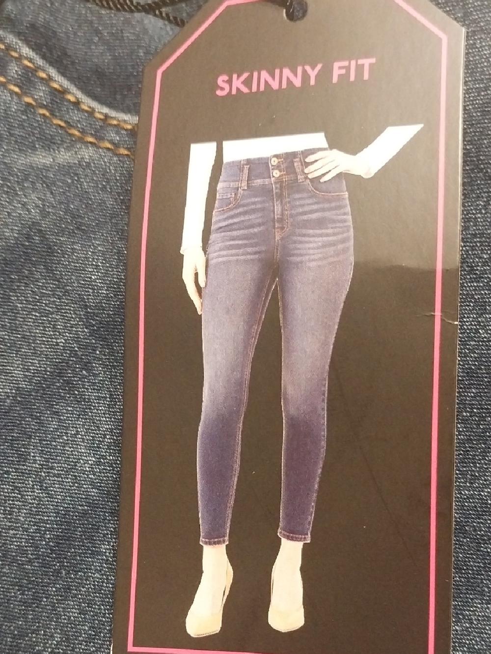 High-Waisted NWT Skinny Fit No Gap Waistband Denim Jeans Sz 17 Medium Blue Wash